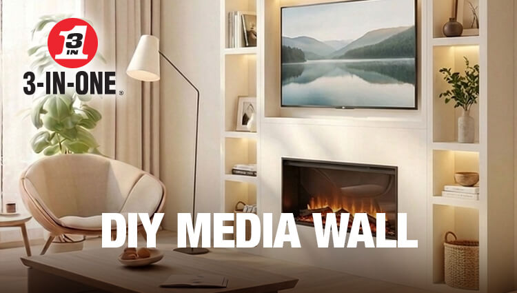 DIY media wall with 3-IN-ONE